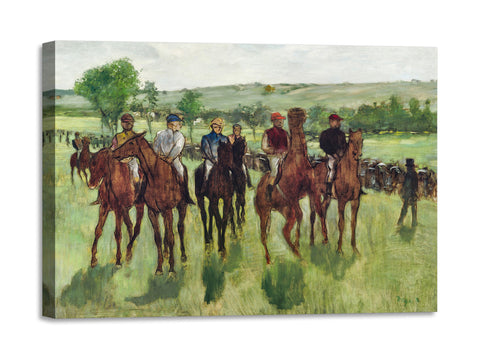 Quadro Stampa su Tela con Telaio in Legno Edgar Degas - The Riders