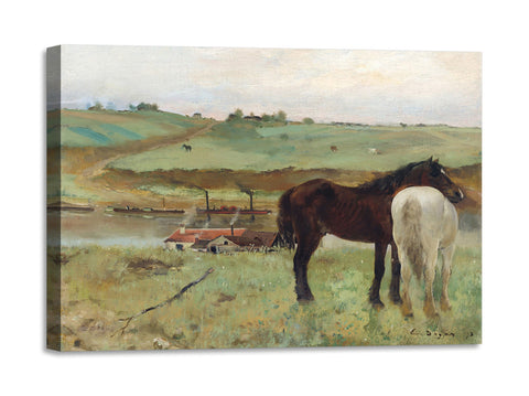 Quadro Stampa su Tela con Telaio in Legno Edgar Degas - Horse in a Meadow