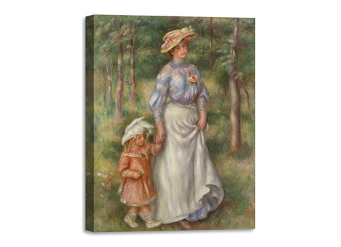 Quadro Stampa su Tela con Telaio in Legno Pierre-Auguste Renoir - Promenade