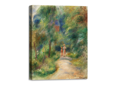 Quadro Stampa su Tela con Telaio in Legno Pierre-Auguste Renoir - Two Figures on a Path