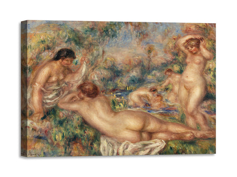 Quadro Stampa su Tela con Telaio in Legno Pierre-Auguste Renoir - Bathers