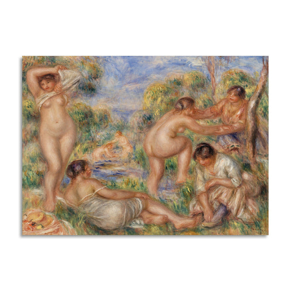 Quadro Stampa su Tela con Telaio in Legno Pierre-Auguste Renoir - Bathing Group