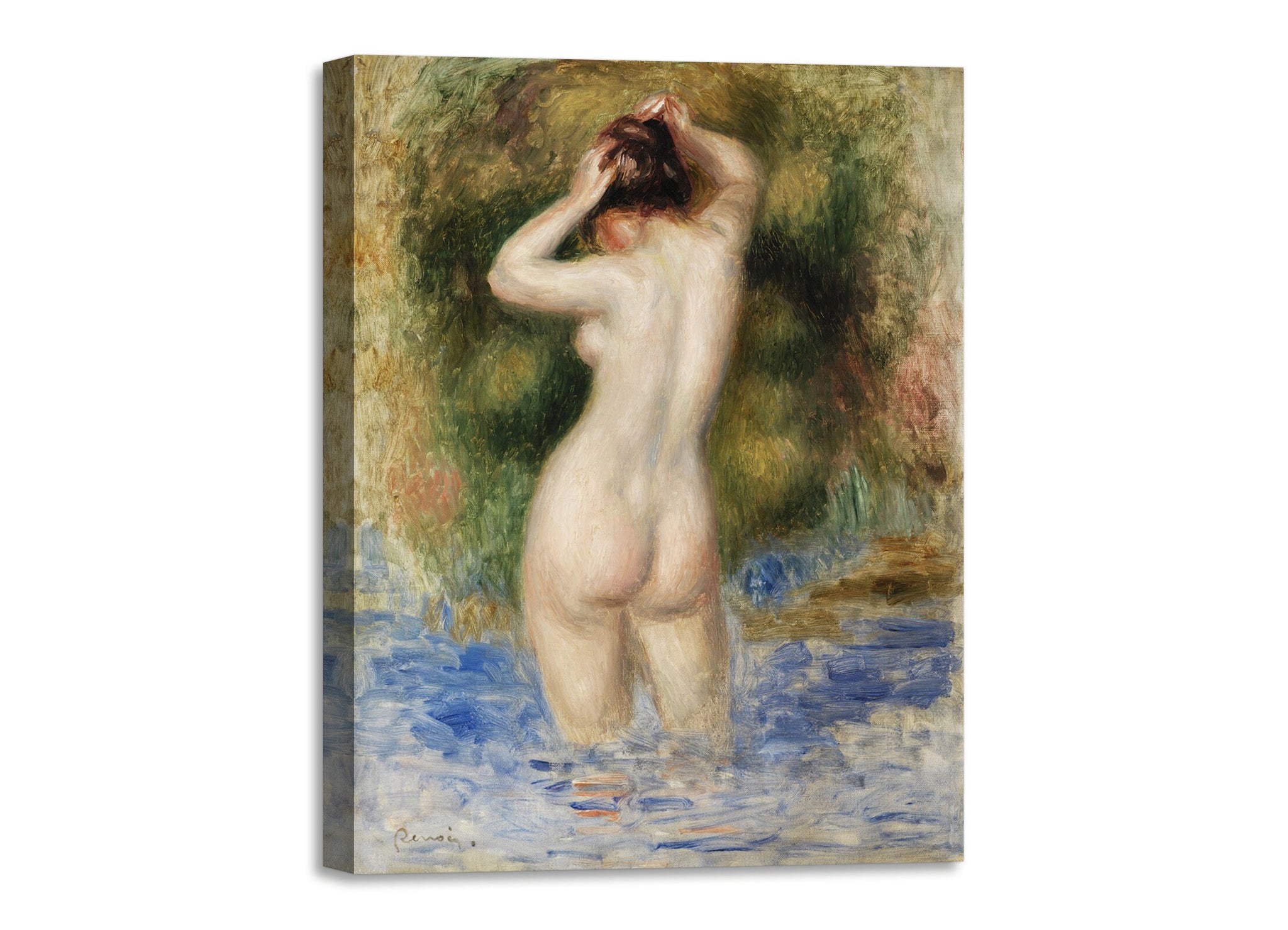 Quadro Stampa su Tela con Telaio in Legno Pierre-Auguste Renoir - Bather