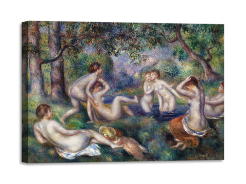 Quadro Stampa su Tela con Telaio in Legno Pierre-Auguste Renoir - Bathers in the Forest