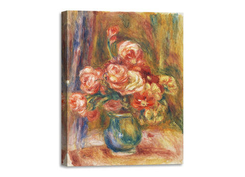 Quadro Stampa su Tela con Telaio in Legno Pierre-Auguste Renoir - Vase of Roses