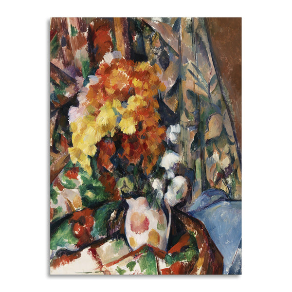 Quadro Stampa su Tela con Telaio in Legno Paul Cezanne - The Flowered Vase