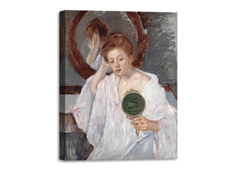 Quadro Stampa su Tela con Telaio in Legno Mary Cassatt - Denise at Her Dressing Table