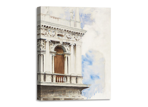 Quadro Stampa su Tela con Telaio in Legno John Singer Sargent - A Corner of the Library in Venice