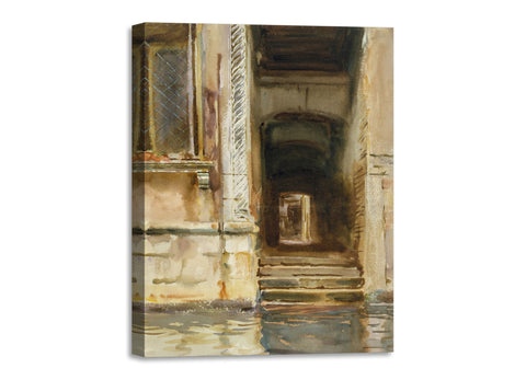 Quadro Stampa su Tela con Telaio in Legno John Singer Sargent - Venetian Passageway