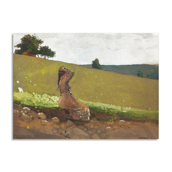 Quadro Stampa su Tela con Telaio in Legno Winslow Homer - The Green Hill