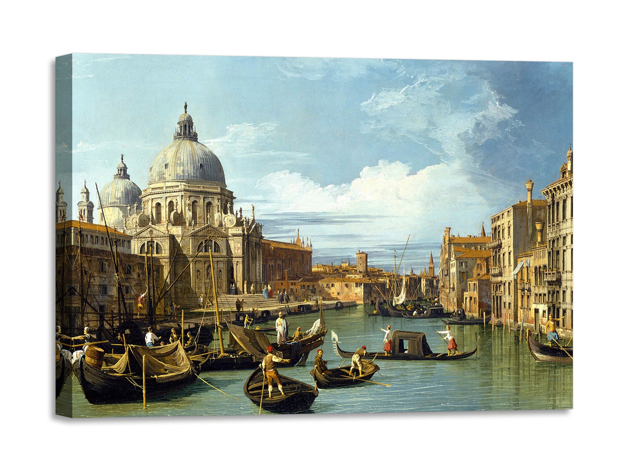 Quadro Stampa su Tela con Telaio in Legno Canaletto - The Entrance to the Grand Canal, Venice