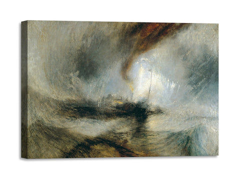 Quadro Stampa su Tela con Telaio in Legno William Turner - Snow Storm, Steam Boat off a Harbour’s Mouth