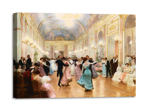 Quadro Stampa su Tela con Telaio in Legno Victor Gabriel Gilbert - The Ball