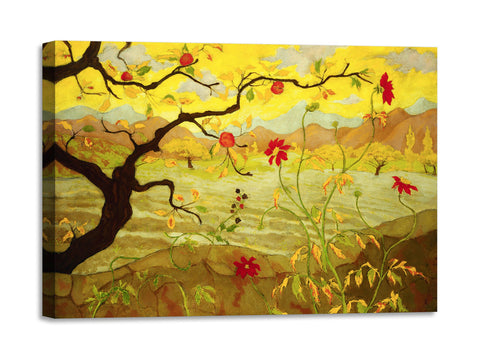Quadro Stampa su Tela con Telaio in Legno Paul Ranson - Apple tree with red fruit