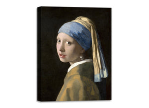 Quadro Stampa su Tela con Telaio in Legno Johannes Vermeer - Girl with a Pearl Earring