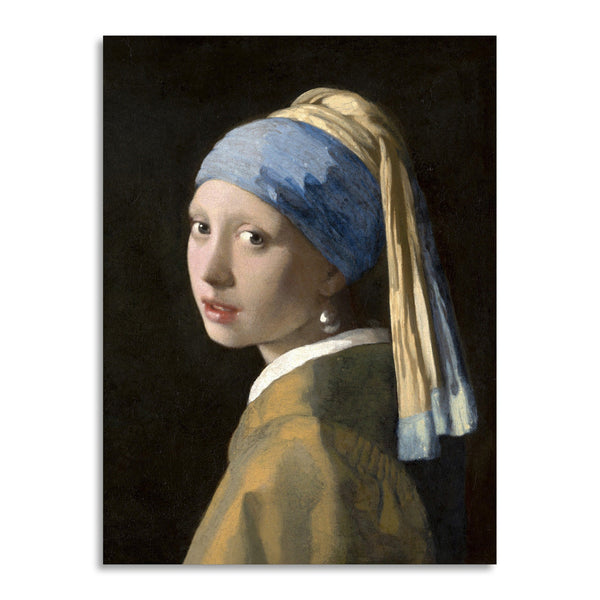 Quadro Stampa su Tela con Telaio in Legno Johannes Vermeer - Girl with a Pearl Earring