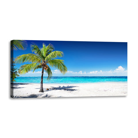 Quadro Stampa su Tela con Telaio in Legno paesaggio isola tropicale