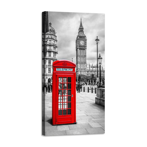 Quadro Stampa su Tela con Telaio in Legno paesaggio londra