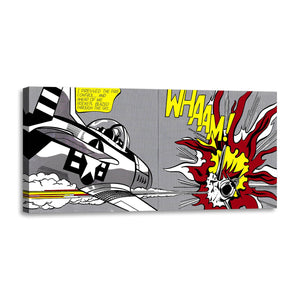 Quadro Stampa su Tela con Telaio in Legno Roy Lichtenstein - Whaam