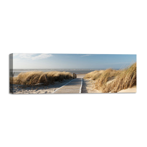 Quadro Stampa su Tela con Telaio in Legno paesaggio mare spiaggia