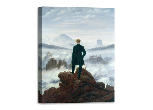 Quadro Stampa su Tela con Telaio in Legno Caspar David Friedrich - Wanderer Above the Sea of Fog