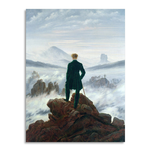 Quadro Stampa su Tela con Telaio in Legno Caspar David Friedrich - Wanderer Above the Sea of Fog