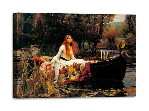 Quadro Stampa su Tela con Telaio in Legno John William Waterhouse - The Lady of Shalott