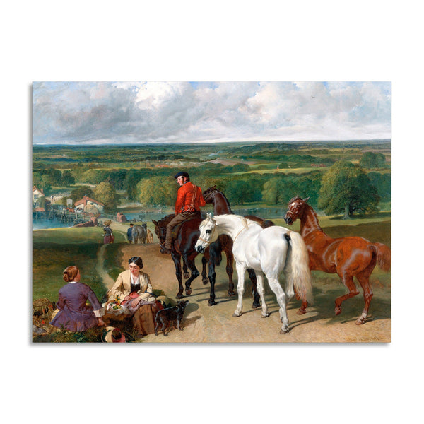 Quadro Stampa su Tela con Telaio in Legno John Frederick Herring - Exercising the Royal Horses