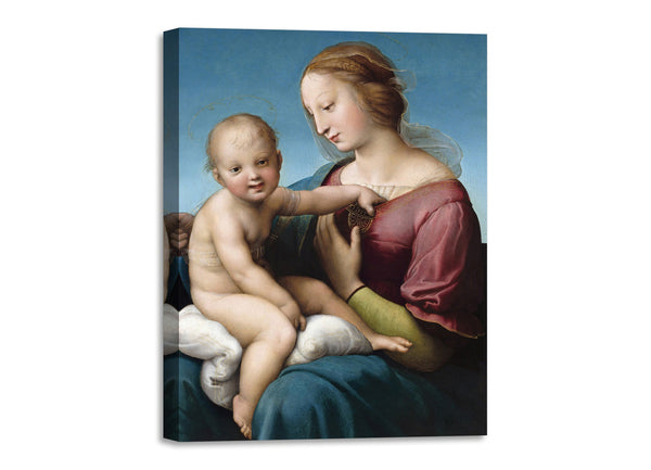 Quadro Stampa su Tela con Telaio in Legno Raffaello Sanzio - Madonna