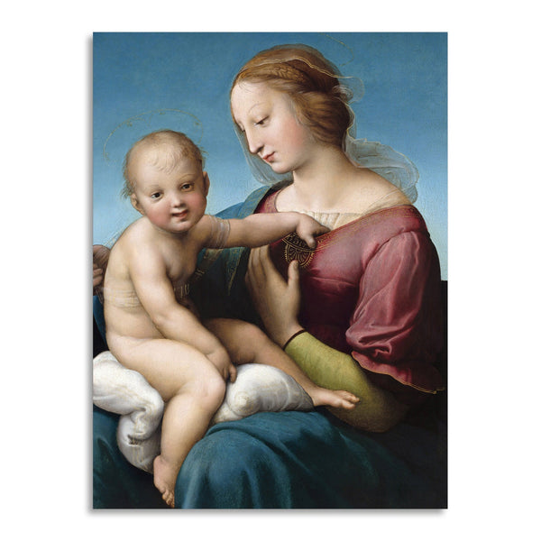 Quadro Stampa su Tela con Telaio in Legno Raffaello Sanzio - Madonna