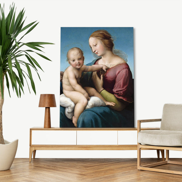 Quadro Stampa su Tela con Telaio in Legno Raffaello Sanzio - Madonna