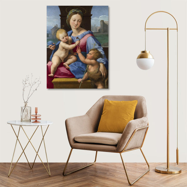 Quadro Stampa su Tela con Telaio in Legno Raffaello Sanzio - The Garvagh Madonna