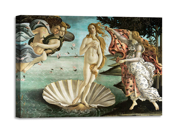 Quadro Stampa su Tela con Telaio in Legno Sandro Botticelli - La nascita di Venere