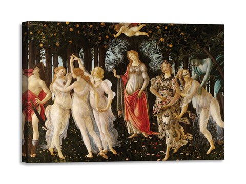 Quadro Stampa su Tela con Telaio in Legno Sandro Botticelli - Primavera