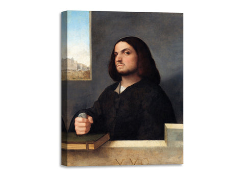 Quadro Stampa su Tela con Telaio in Legno Giorgione - Portrait of a Venetian Gentleman