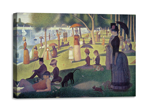 Quadro Stampa su Tela con Telaio in Legno Georges Seurat - Après-midi à l’île de La Grande Jatte