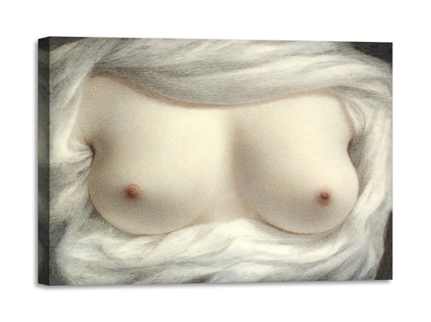Quadro Stampa su Tela con Telaio in Legno Sarah Goodridge - Exposed female breasts