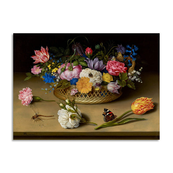 Quadro Stampa su Tela con Telaio in Legno Ambrosius Bosschaert the Elder - Flower Still Life