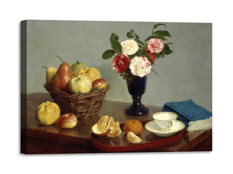 Quadro Stampa su Tela con Telaio in Legno Henri Fantin–Latour - Still Life
