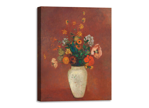 Quadro Stampa su Tela con Telaio in Legno Odilon Redon - Bouquet in a Chinese Vase