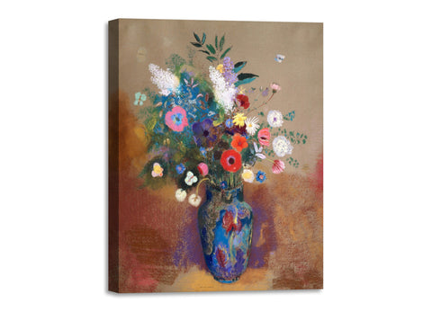 Quadro Stampa su Tela con Telaio in Legno Odilon Redon - Bouquet of Flowers