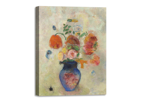 Quadro Stampa su Tela con Telaio in Legno Odilon Redon - Large Vase with Flowers