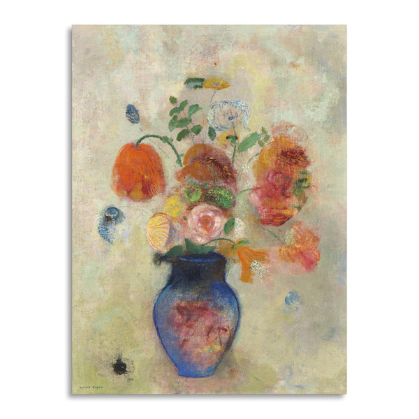 Quadro Stampa su Tela con Telaio in Legno Odilon Redon - Large Vase with Flowers