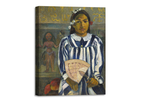 Quadro Stampa su Tela con Telaio in Legno Paul Gauguin - Tehamana Has Many Parents or The Ancestors of Tehamana