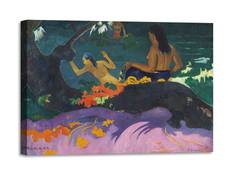 Quadro Stampa su Tela con Telaio in Legno Paul Gauguin - Fatata te Miti