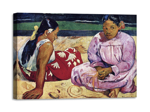 Quadro Stampa su Tela con Telaio in Legno Paul Gauguin - Tahitian Women on the Beach
