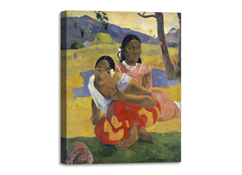 Quadro Stampa su Tela con Telaio in Legno Paul Gauguin - When Will You Marry?