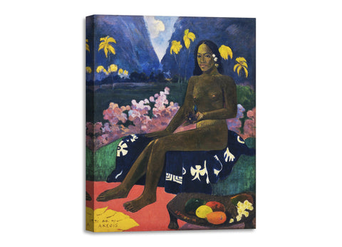 Quadro Stampa su Tela con Telaio in Legno Paul Gauguin - The Seed of the Areoi