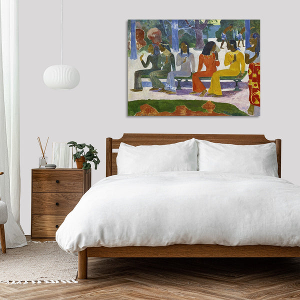 Quadro Stampa su Tela con Telaio in Legno Paul Gauguin - Vairumati