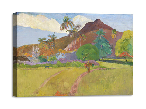 Quadro Stampa su Tela con Telaio in Legno Paul Gauguin - Tahitian Landscape